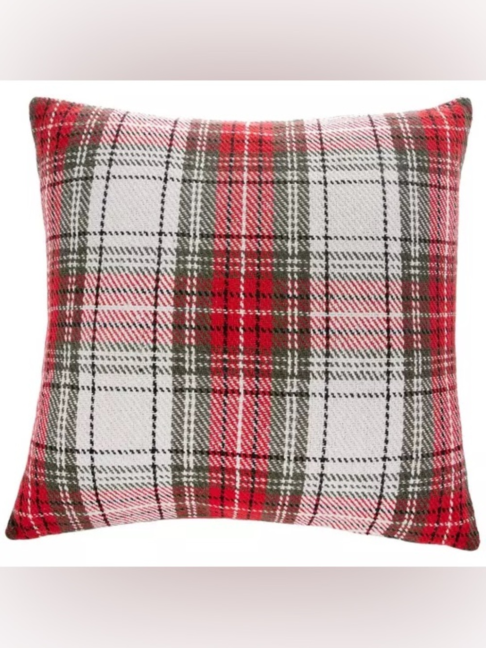 Red, White & Green Plaid Pillow